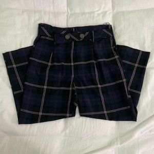 Plaid straight leg pants